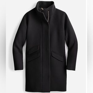 Gently used cocoon coat in Italian stadium-cloth wool blend